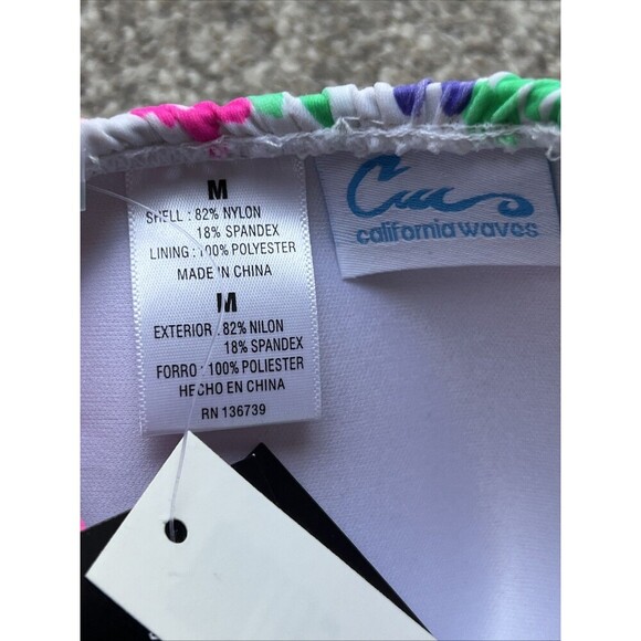 NWT California Waves Bikini Sz M Medium Strappy Underwire Medium Pushup Halter - Picture 4 of 5
